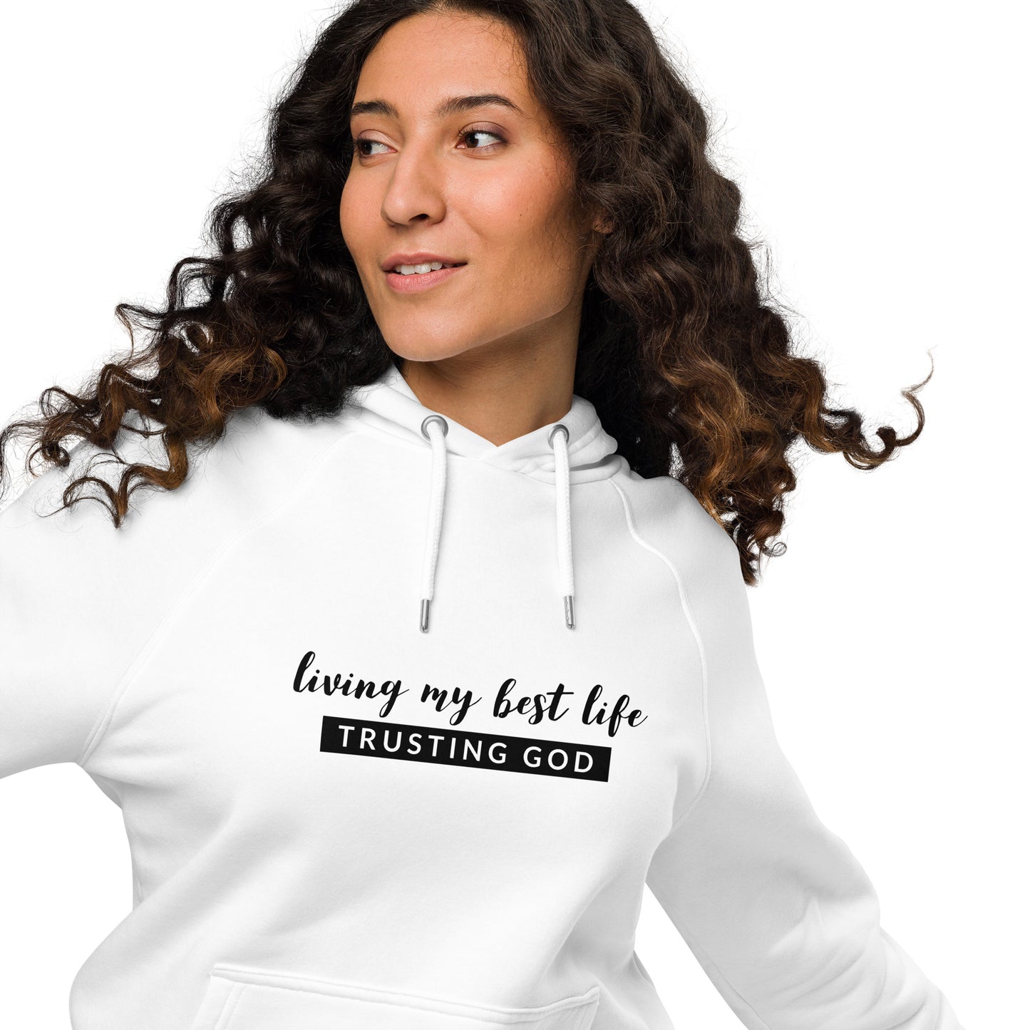 Unisex Eco Raglan Hoodie - Living my best life