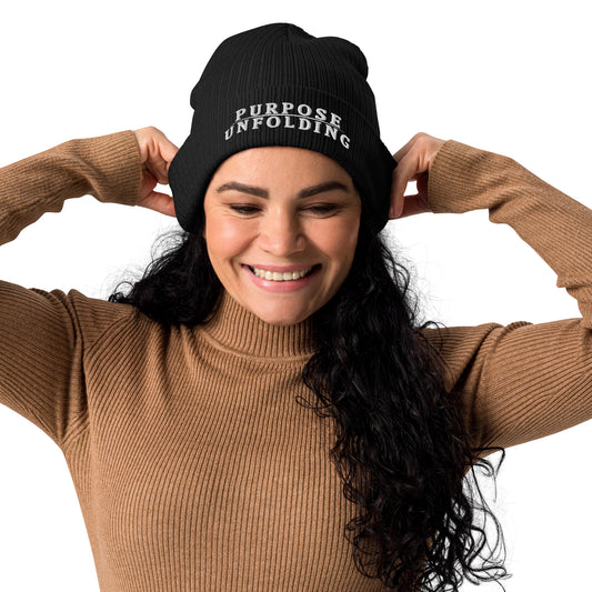 Organic Ribbed Beanie - Purpose Unfolding