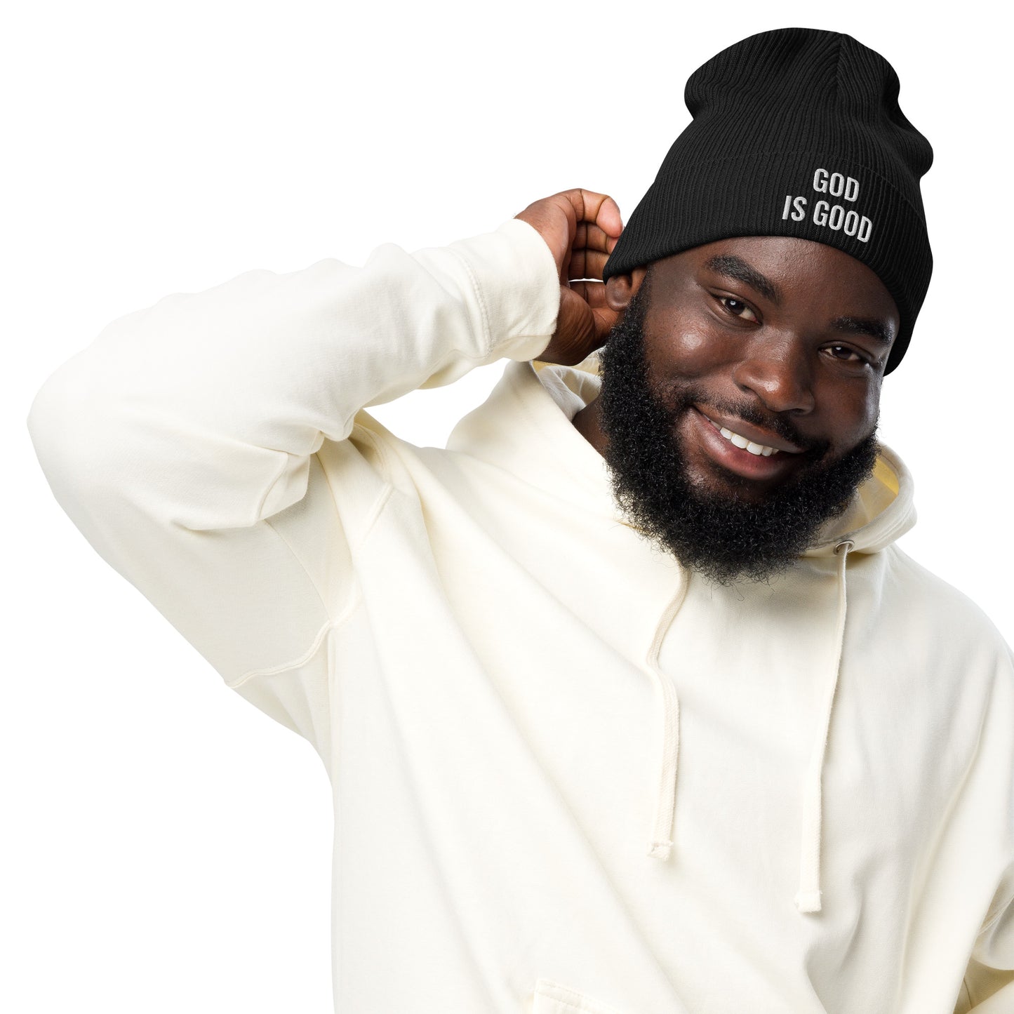 Organic Ribbed Beanie - God is Good