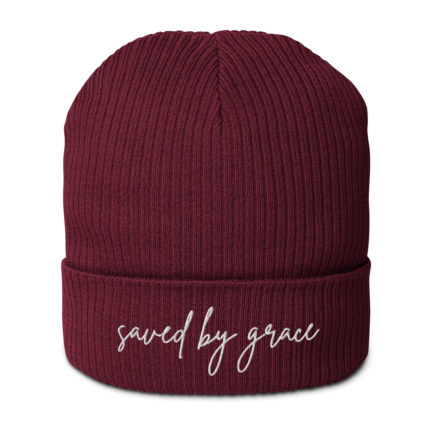 Organic Ribbed Beanie - Saved by Grace