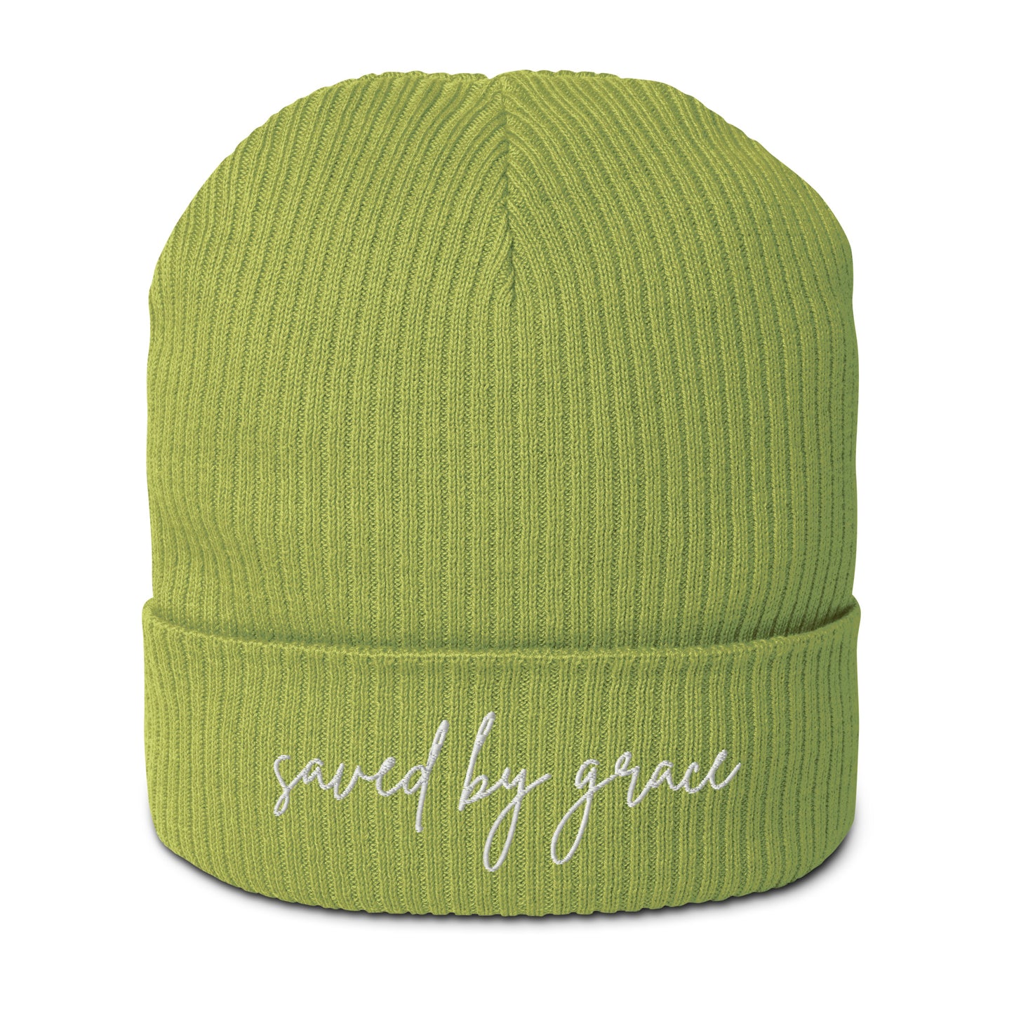 Organic Ribbed Beanie - Saved by Grace