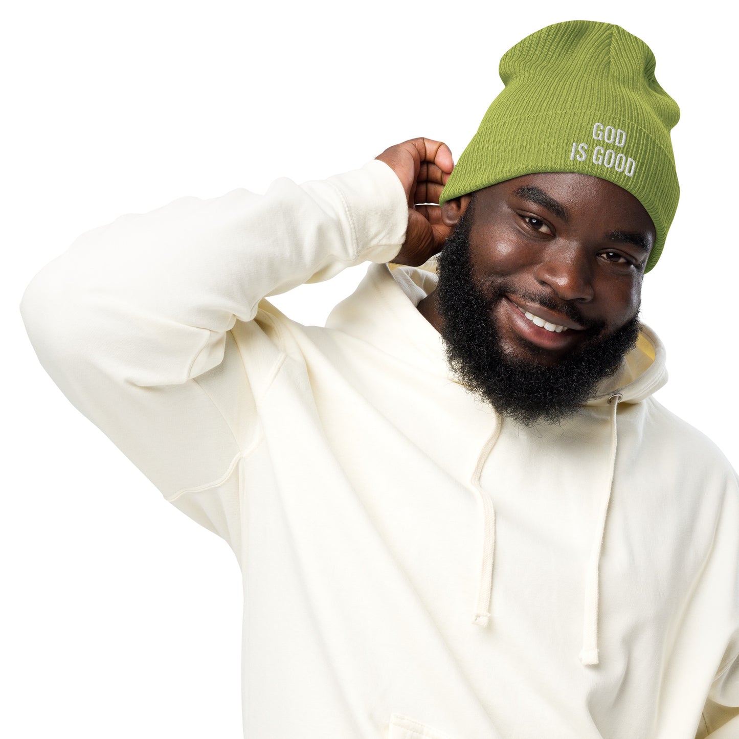 Organic Ribbed Beanie - God is Good