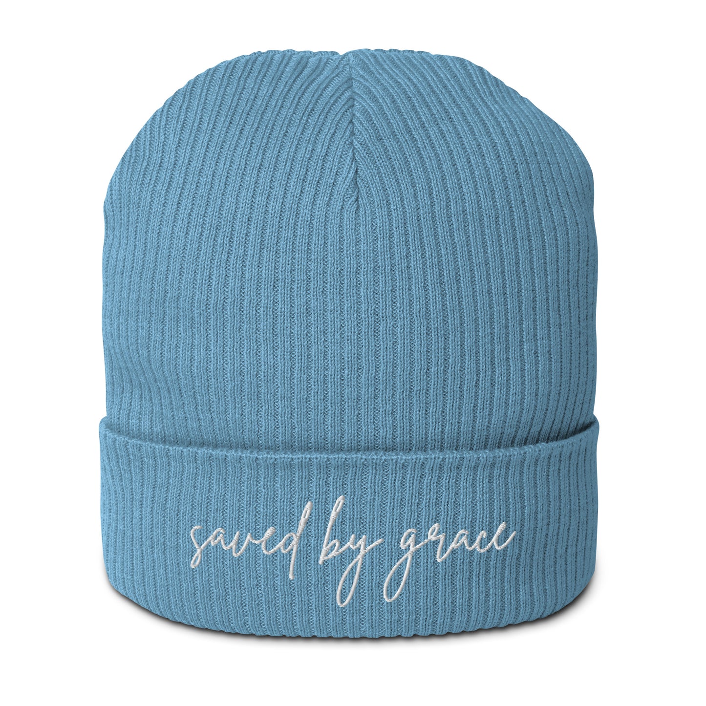 Organic Ribbed Beanie - Saved by Grace