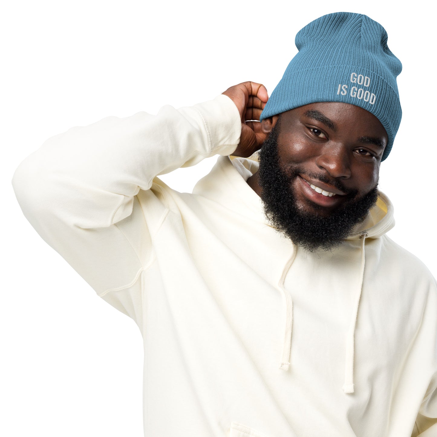 Organic Ribbed Beanie - God is Good