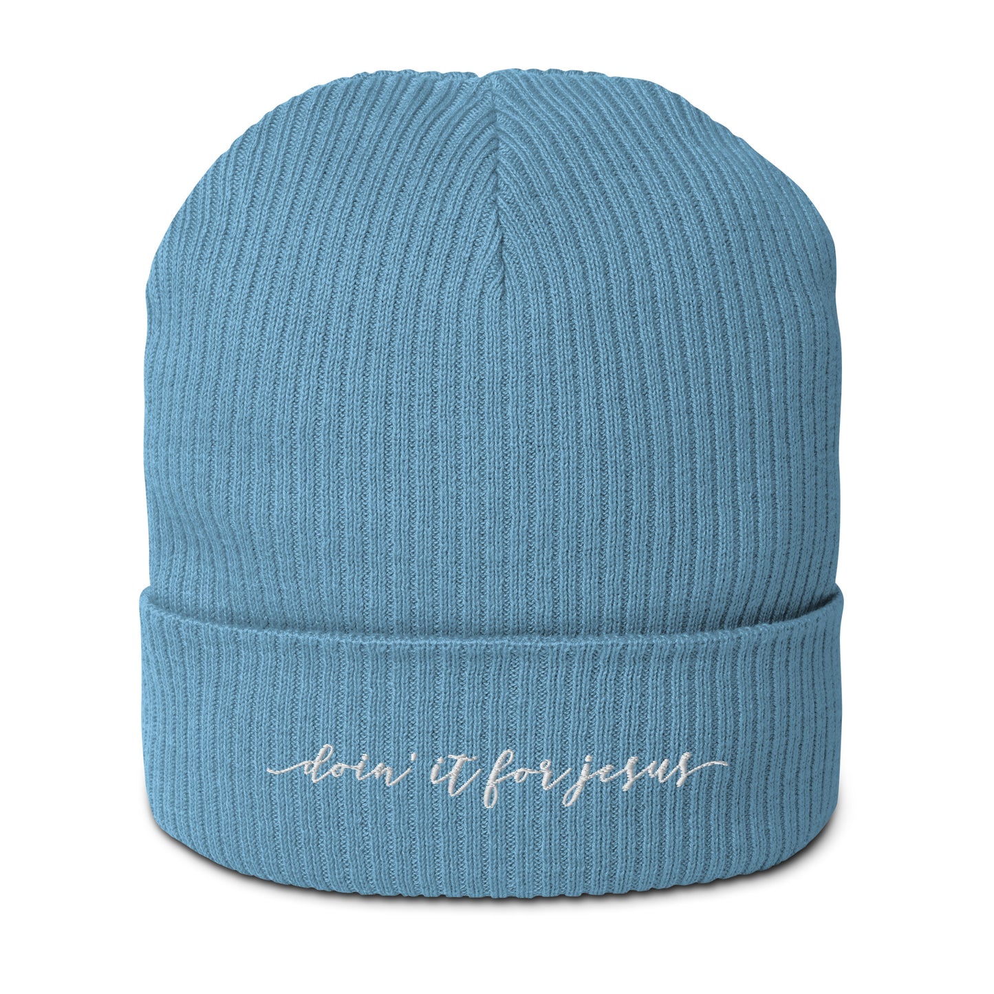 Organic Ribbed Beanie - Doin' it for Jesus