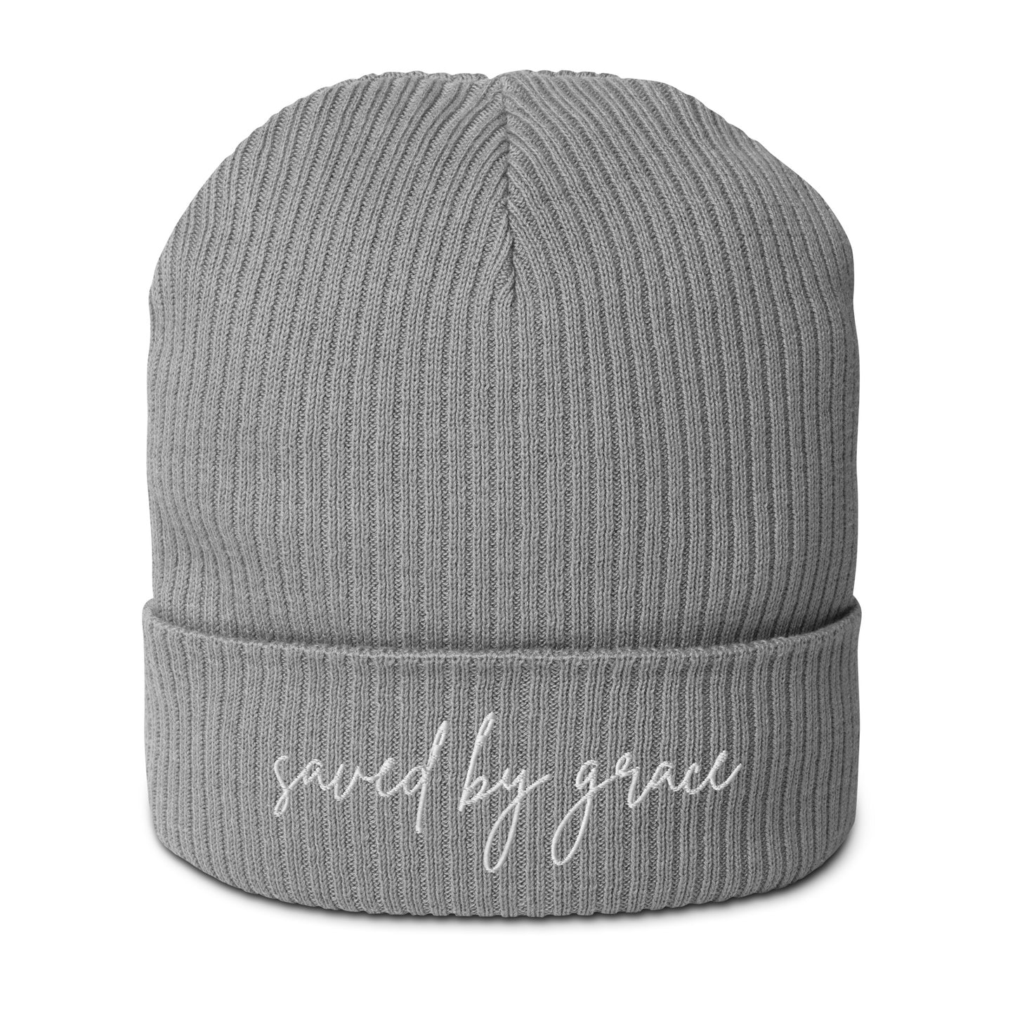 Organic Ribbed Beanie - Saved by Grace