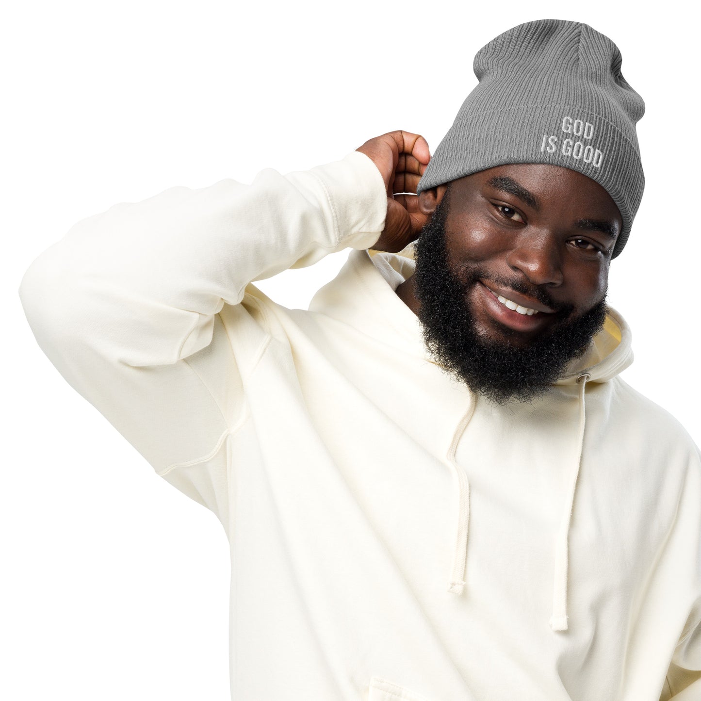 Organic Ribbed Beanie - God is Good