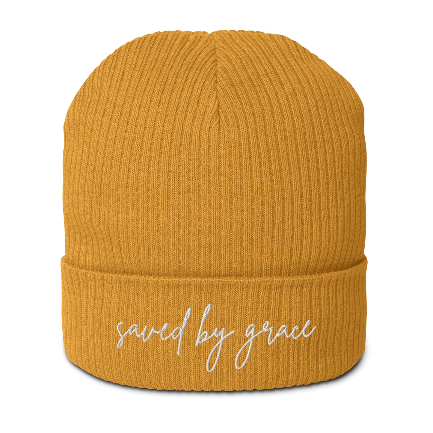 Organic Ribbed Beanie - Saved by Grace