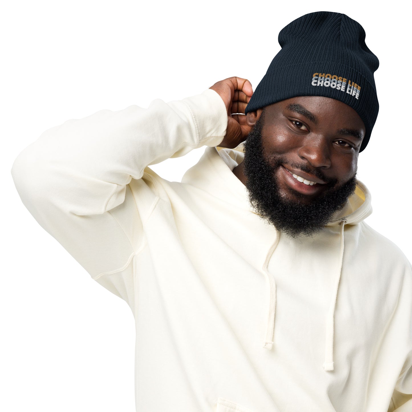 Organic Ribbed Beanie - Choose Life