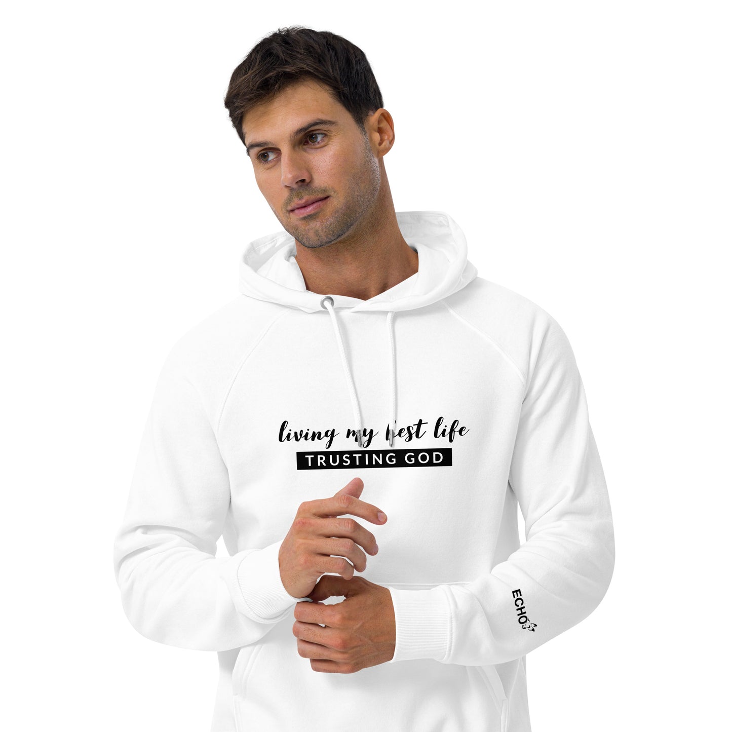 Unisex Eco Raglan Hoodie - Living my best life