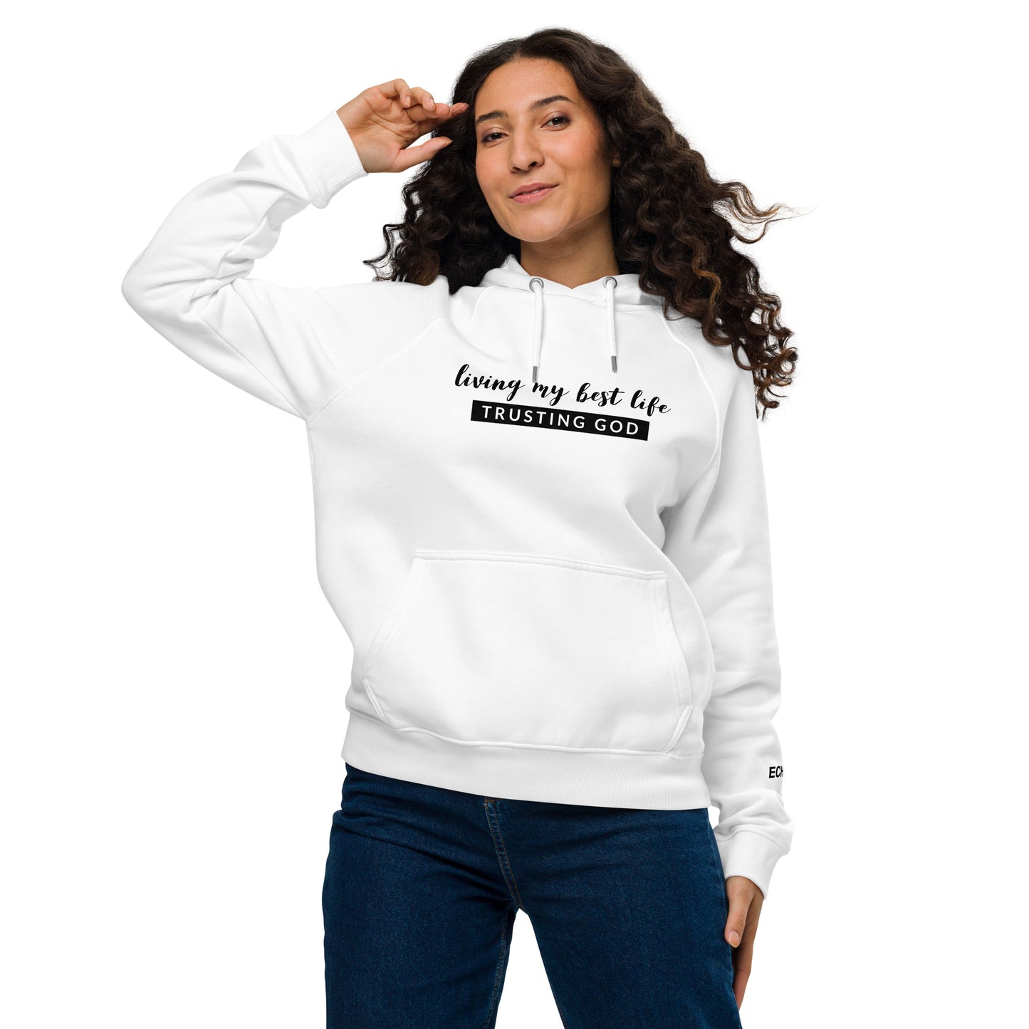 Unisex Eco Raglan Hoodie - Living my best life